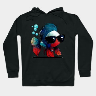 COOL BETTA FISH WITH SUNGLASSES Hoodie